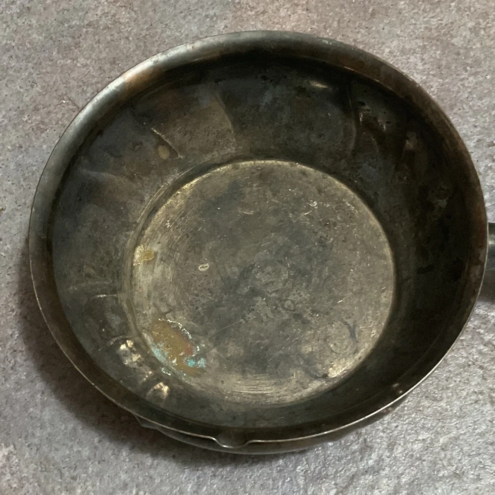 Vintage Metal Saucepan with Black Handle